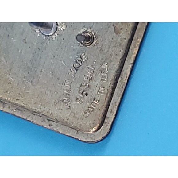 Jimmy Stewart Museum Tack Lapel Pin Souvenir Square Yellow Union Made USA - Picture 7 of 9